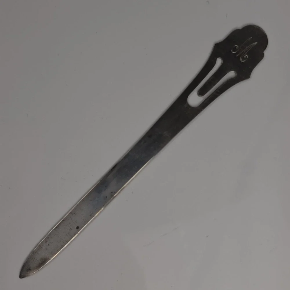 Vintage Webster Sterling Silver Pierced Handle Letter Opener Monogrammed M Desk